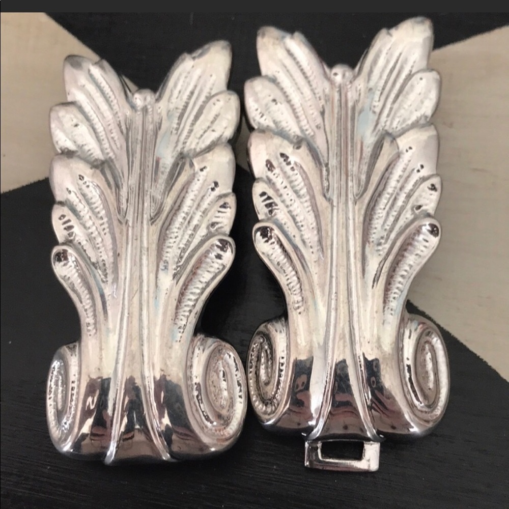 VINTAGE DOREEN RYAN Statement Silver Belt Buckle Scroll